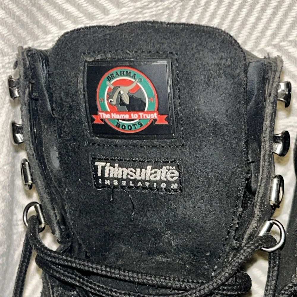 Brahma Mens Iron Tough‎ Steel Toe Work Boots 10XW Thinsulate Black